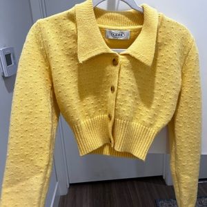 Yellow sweater with textured design
